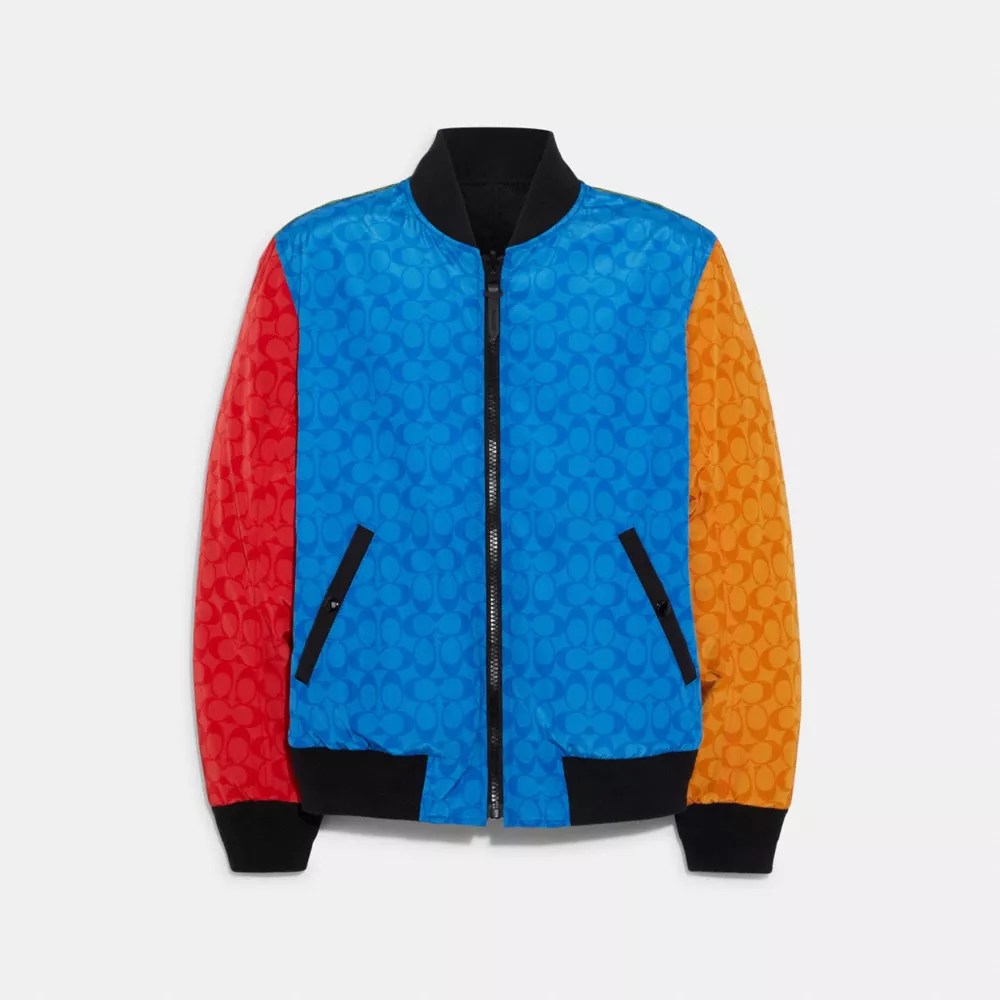COACH® Colorblock Signature Reversible Ma 1 Jacket
