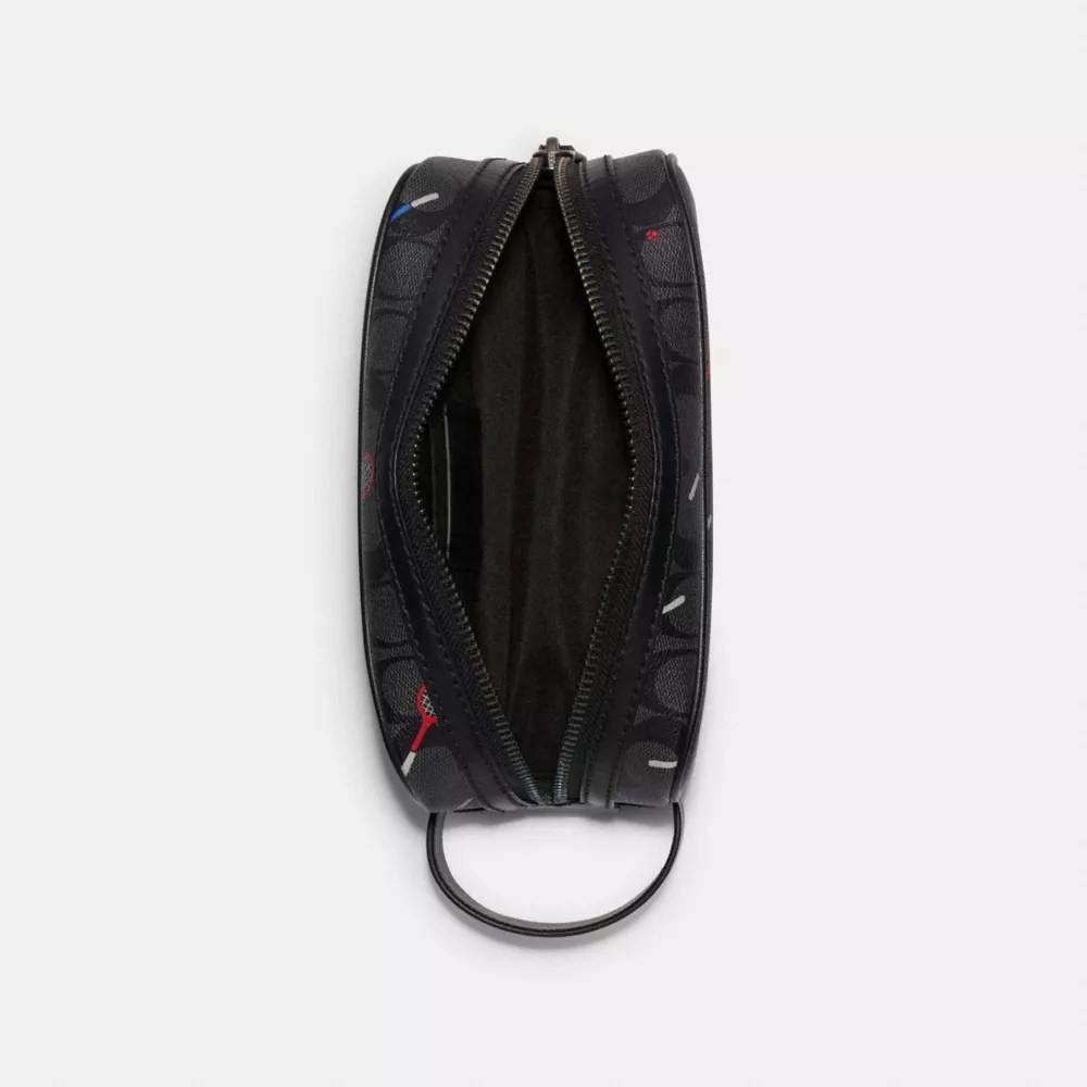 COACH® Small Travel Kit In Signature Canvas With Racquet Print