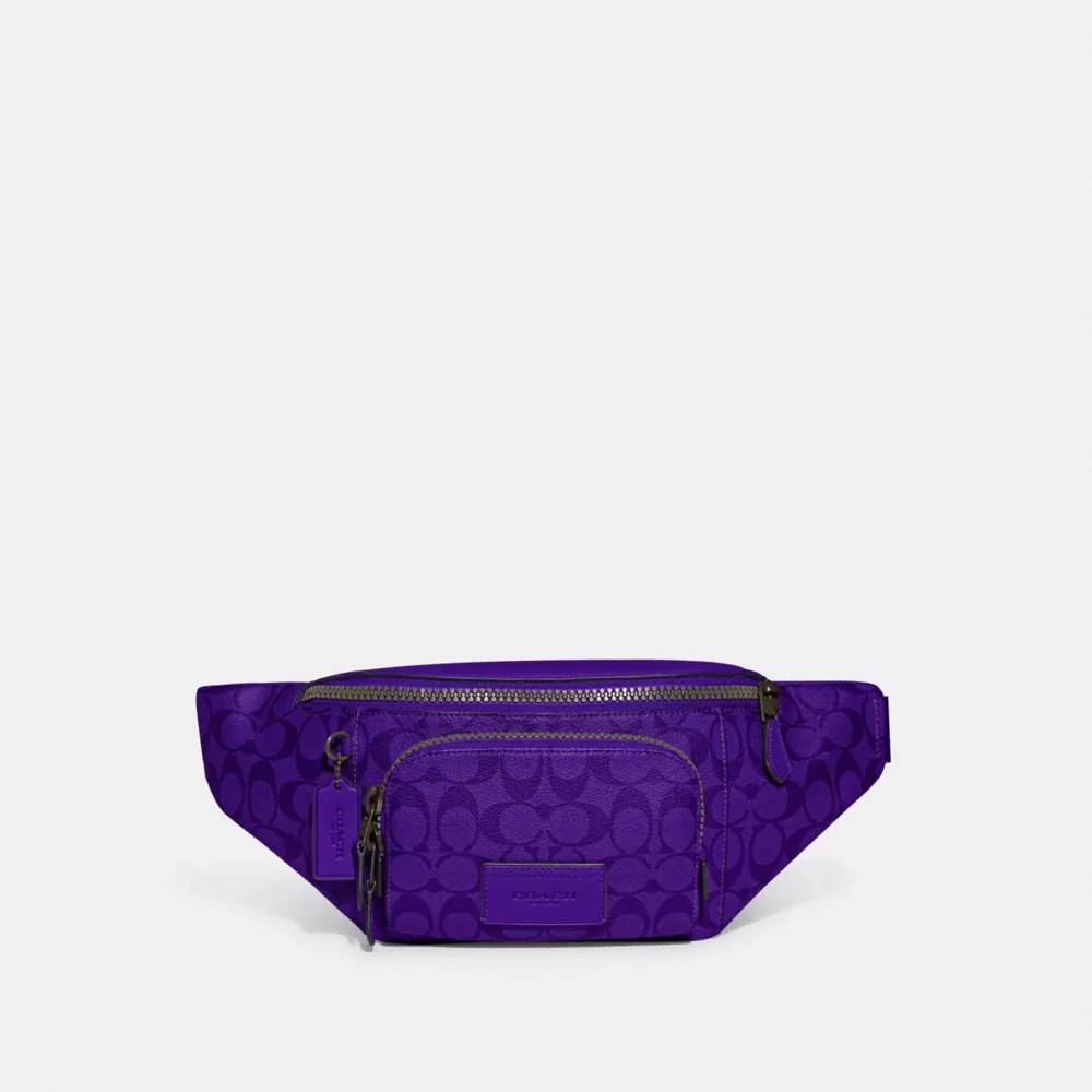 COACH® Track Belt Bag In Signature Canvas