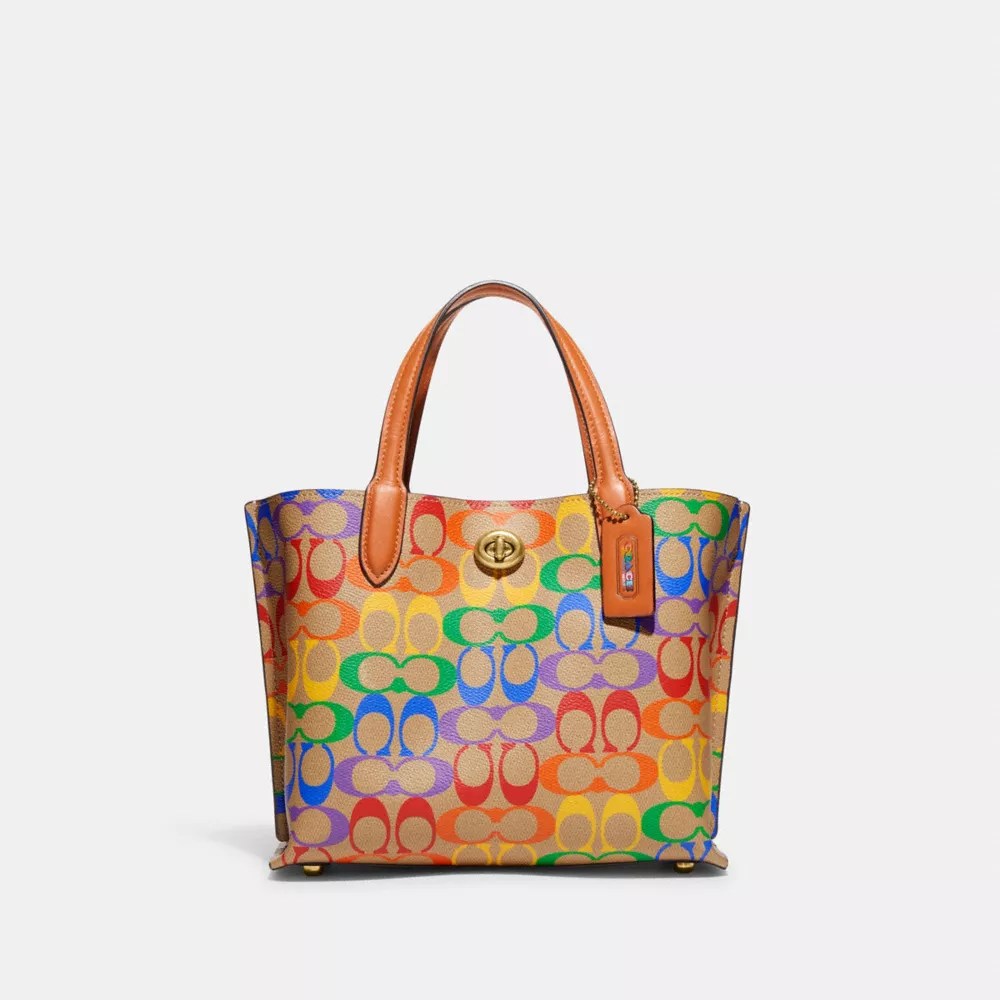 COACH® Willow Tote 24 In Rainbow Signature Canvas