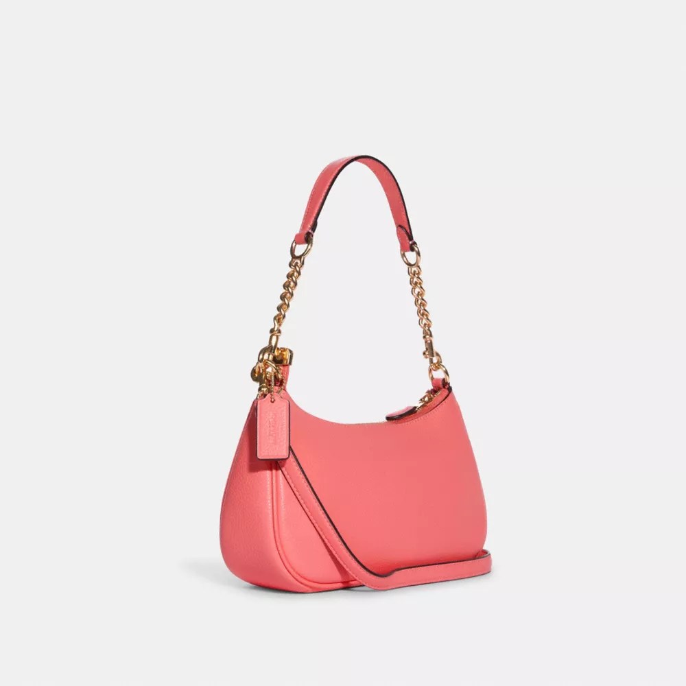 Coach Pebbled Leather Teri Shoulder Bag In True Pink (CA209) USA