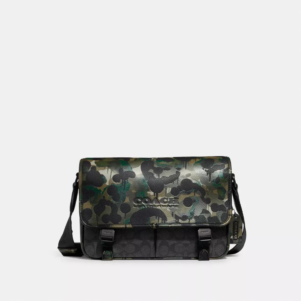 COACH® League Messenger Bag In Signature Canvas With Camo Print