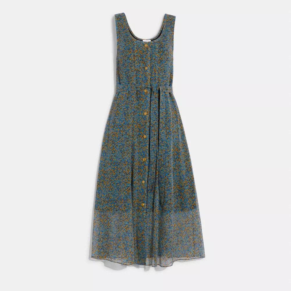 COACH® Long Print Dress