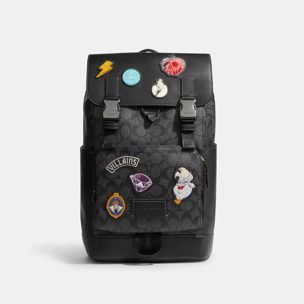 COACH® Disney X Coach Track Backpack In Signature Canvas With Patches