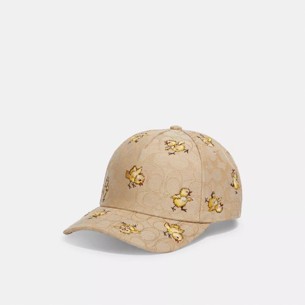 COACH® Signature Jacquard Baseball Hat With Chick Print
