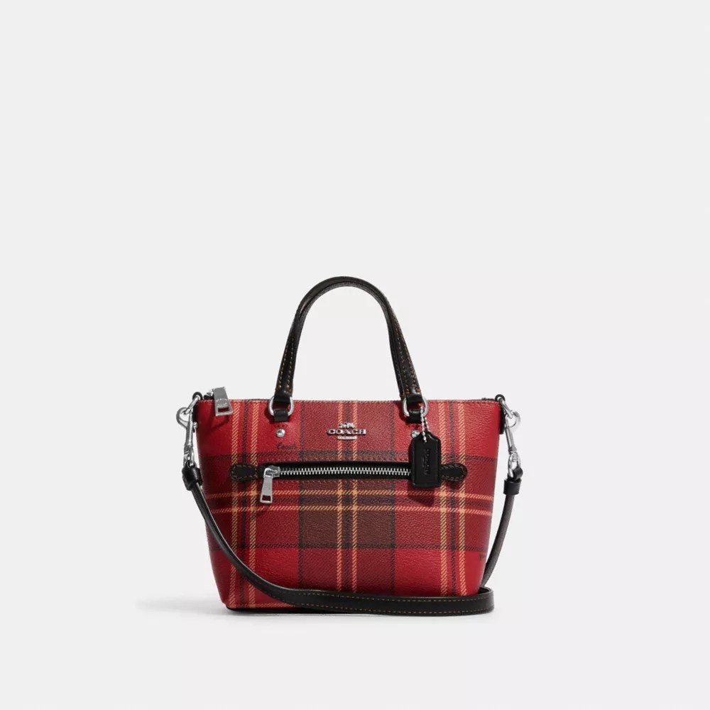 COACH® Mini Gallery Crossbody With Tartan Plaid Print