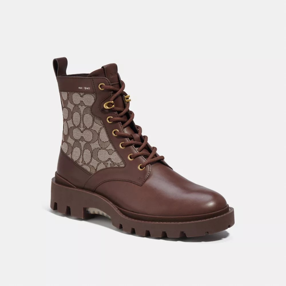 COACH® Citysole Lace Up Boot In Signature Jacquard