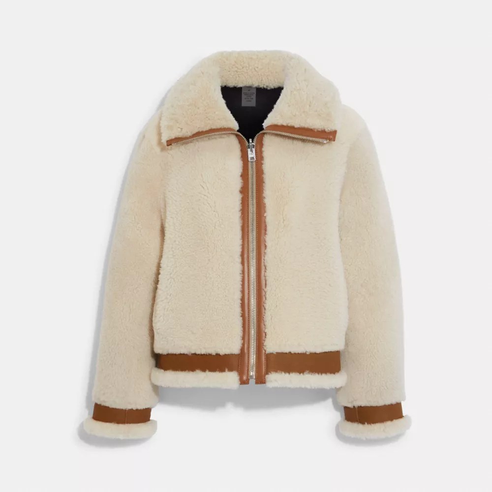 COACH® Reversible Short Shearling Jacket