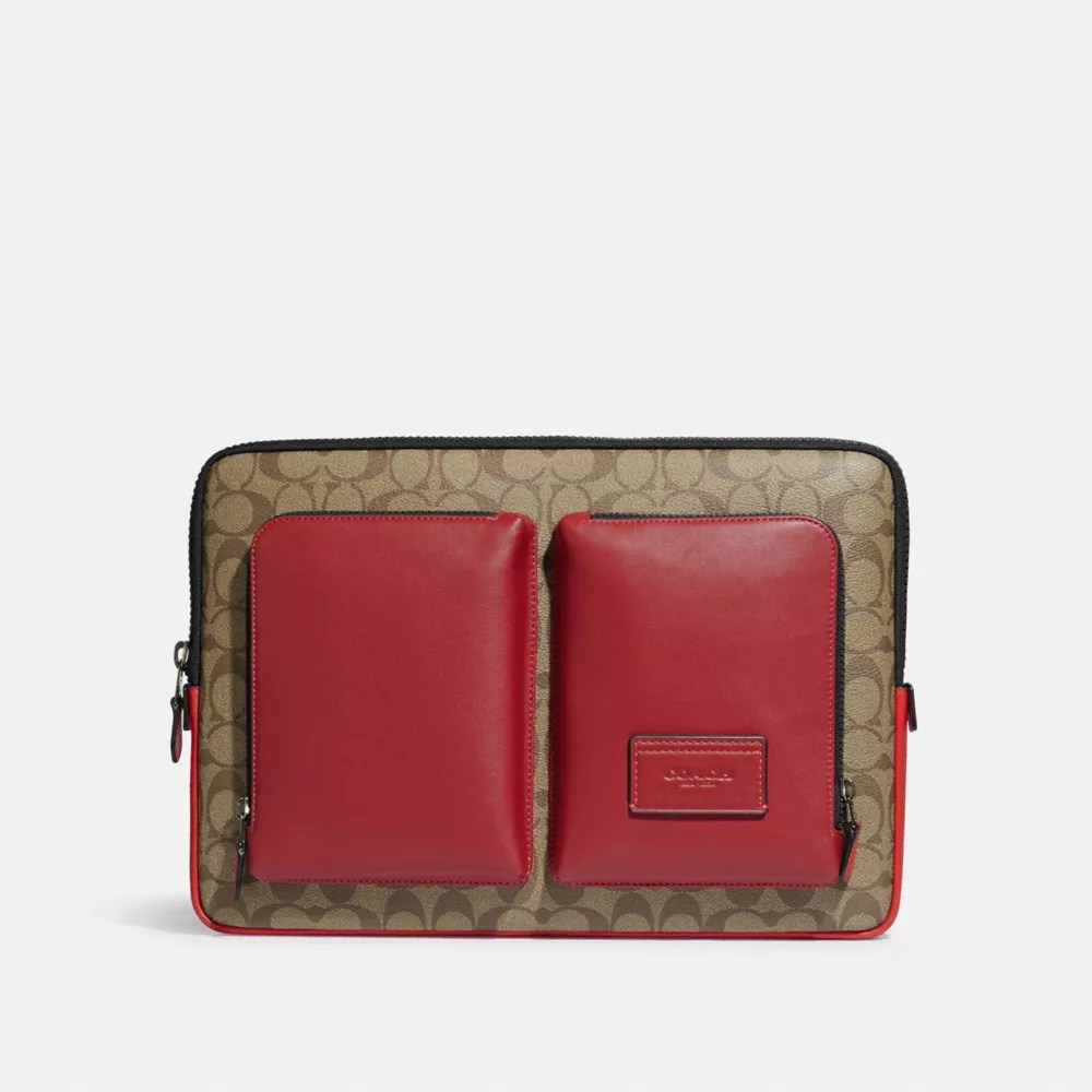Coach Outlet Utility Laptop Case In Colorblock Signature Canvas In