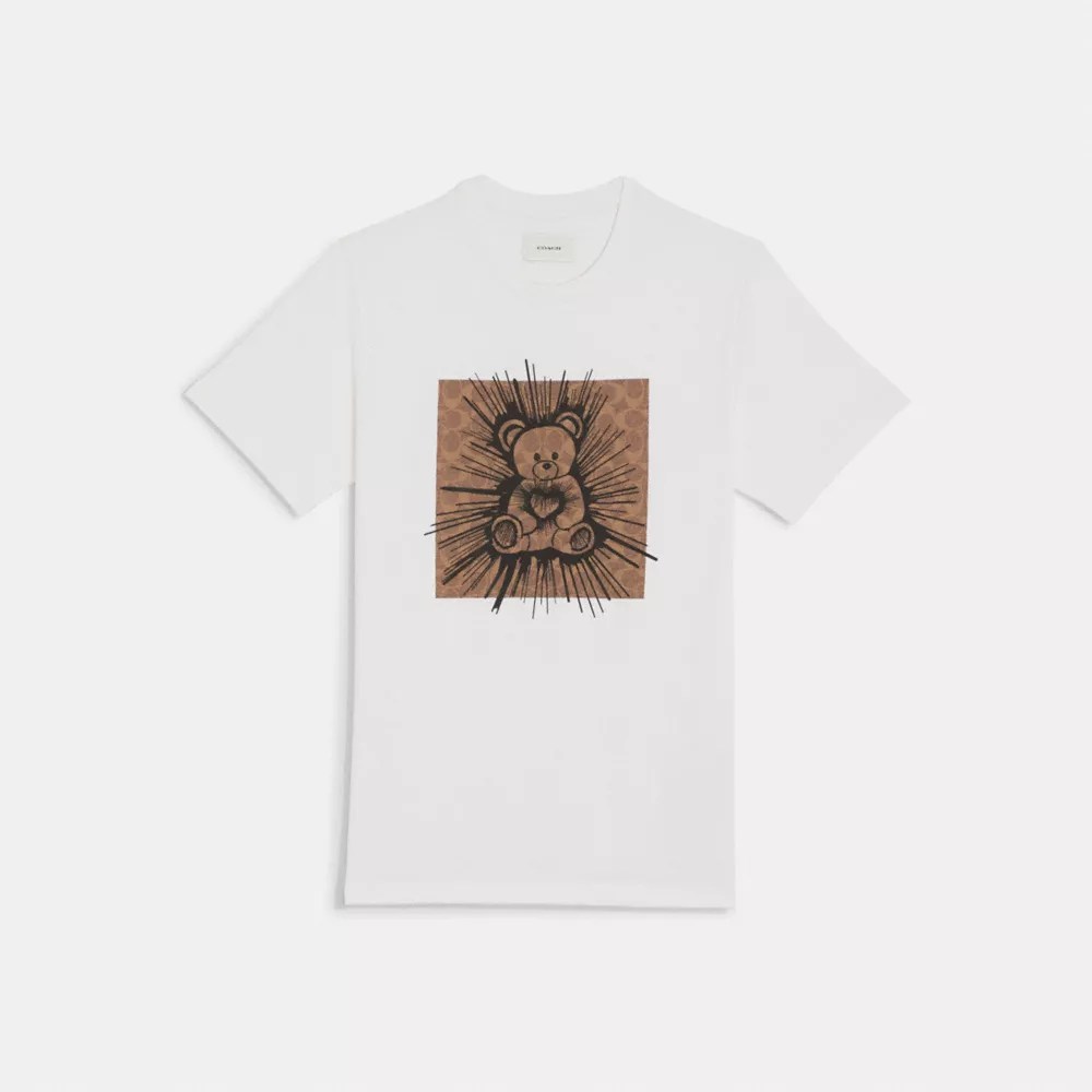 COACH® Signature Rave Bear T Shirt In Organic Cotton