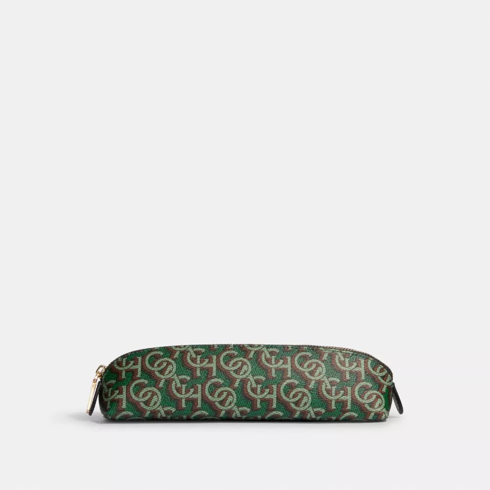 Coach Outlet Pencil Case With Monogram Print In Green ModeSens