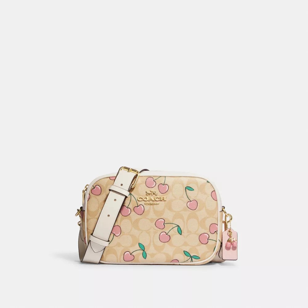 COACH® Jamie Camera Bag In Signature Canvas With Heart Cherry Print