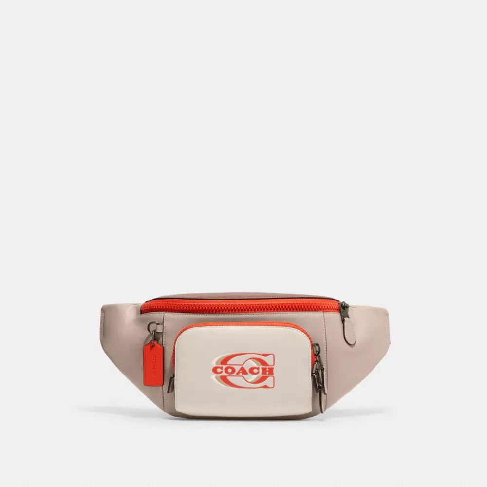 COACH® Track Belt Bag In Colorblock With Coach Stamp
