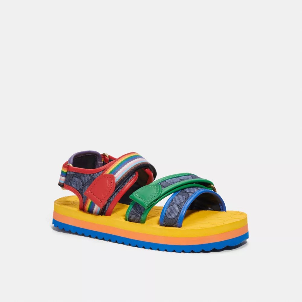 Sport Sandal In Signature Jacquard And Rainbow COACH®