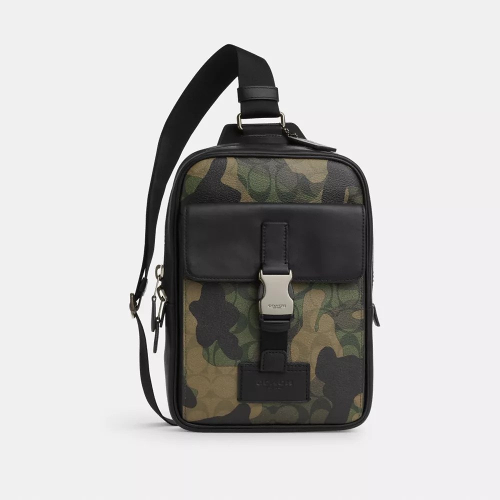 COACH® Track Pack In Signature Canvas With Camo Print