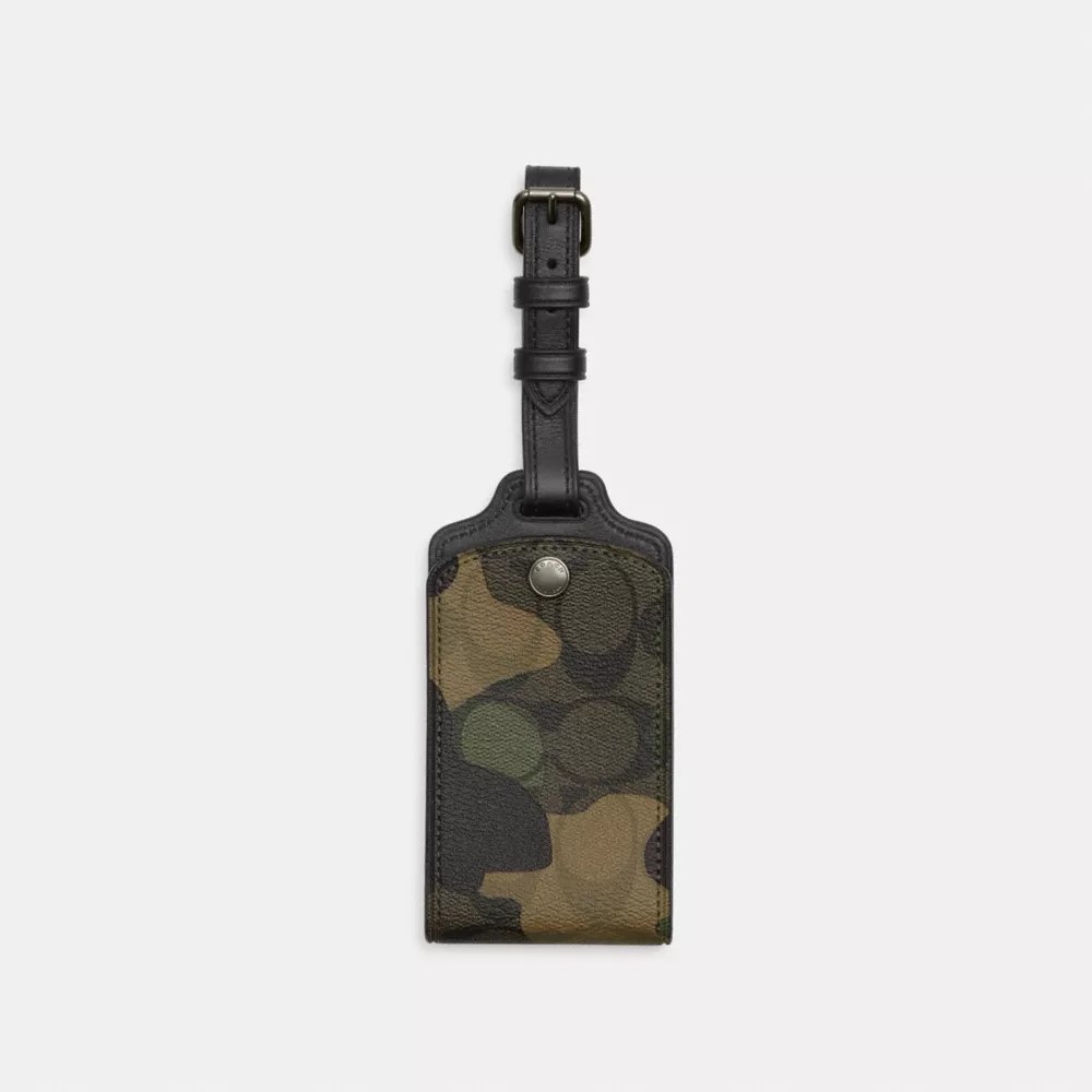 COACH® Luggage Tag In Signature Canvas With Camo Print