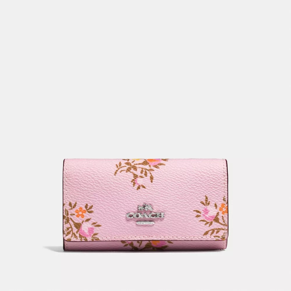 COACH® Outlet Six Ring Key Case With Cross Stitch Floral Print