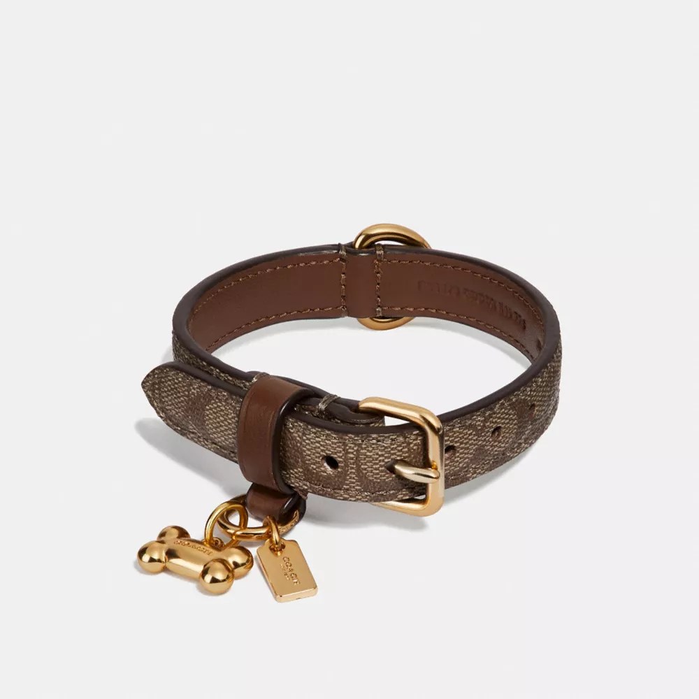 COACH® Small Pet Collar In Signature Crossgrain Leather