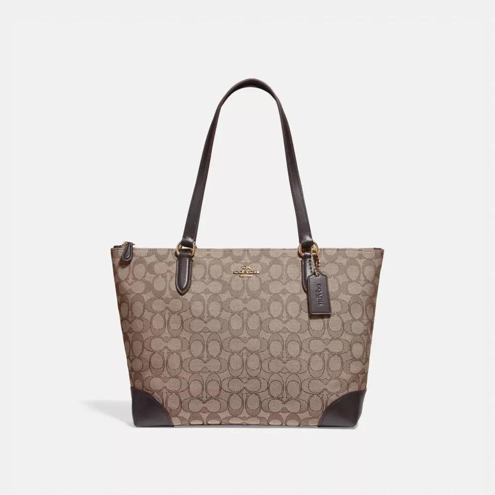 COACH® Outlet Zip Top Tote In Signature Jacquard