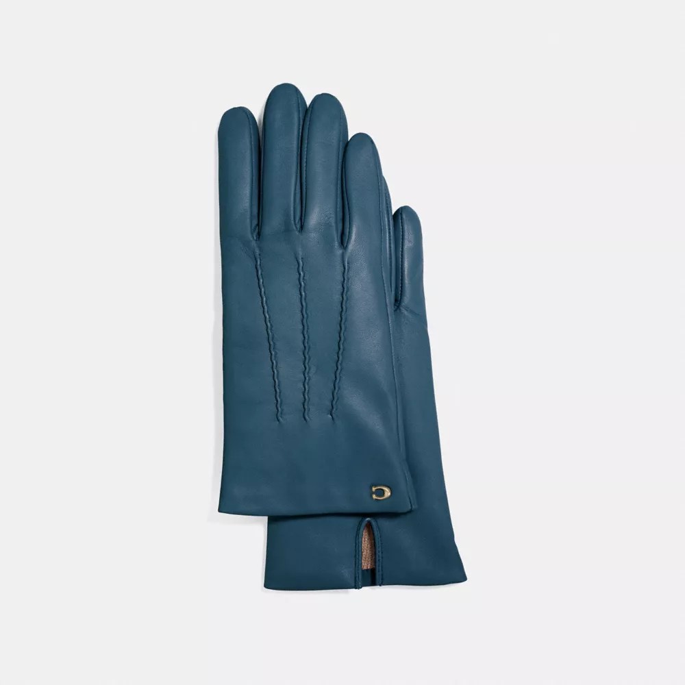 COACH® Sculpted Signature Leather Gloves