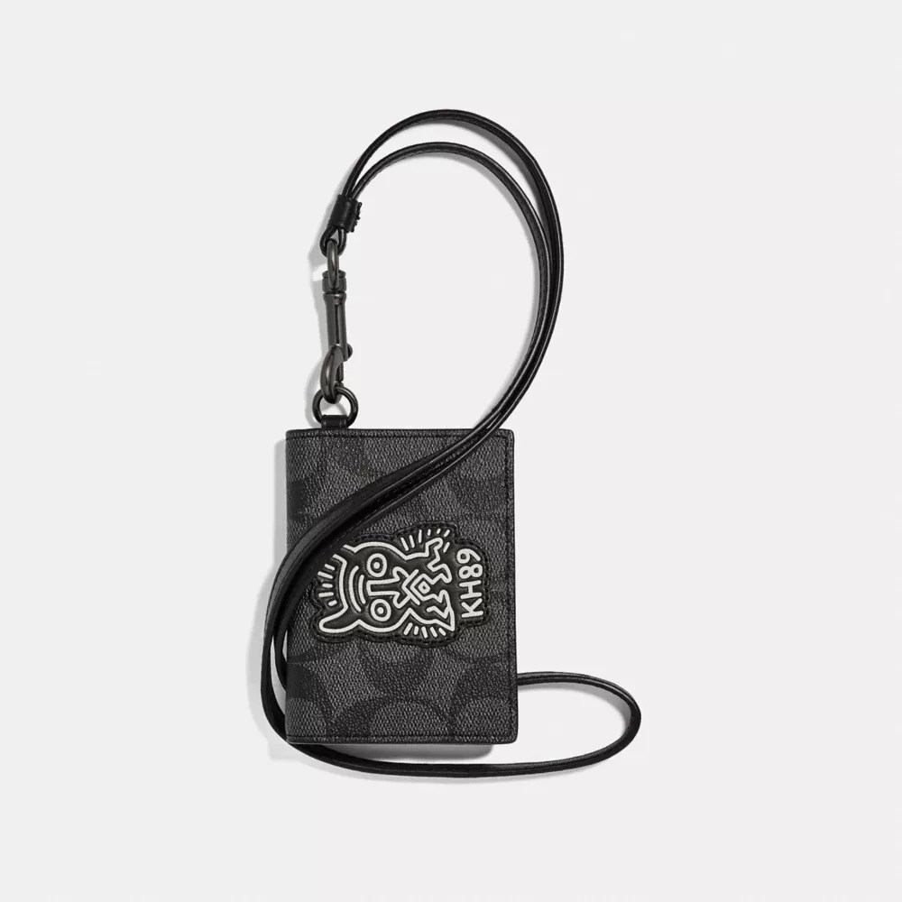 COACH® Outlet Keith Haring Id Card Case Lanyard In Signature Canvas