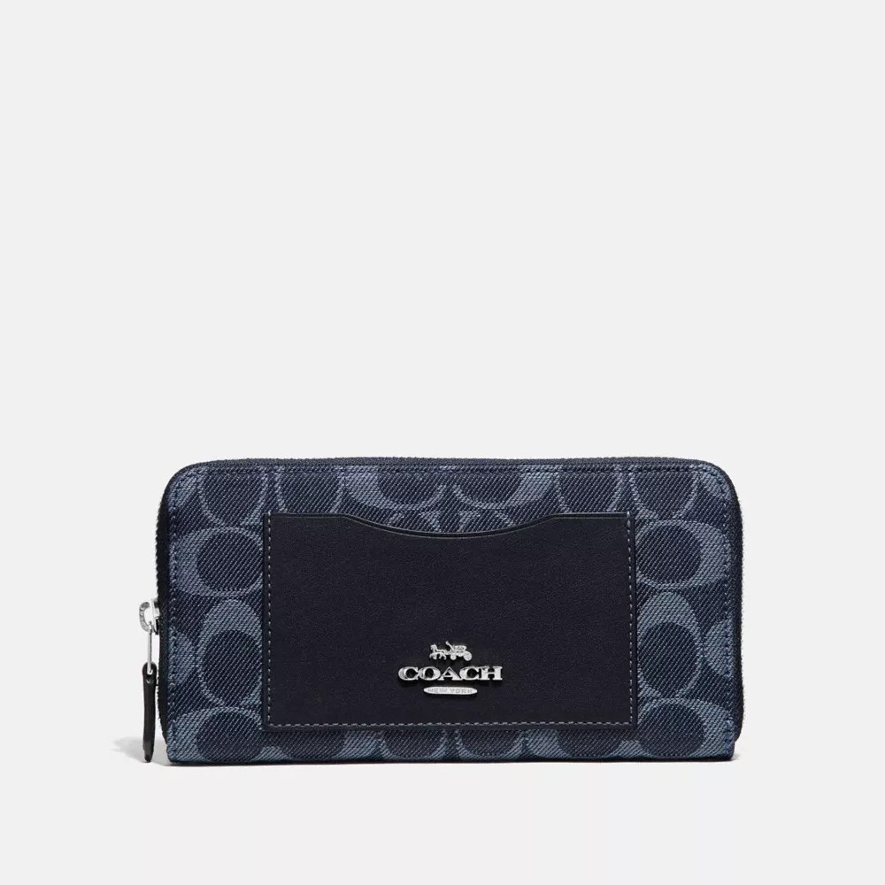 COACH® Outlet Accordion Zip Wallet In Signature Denim