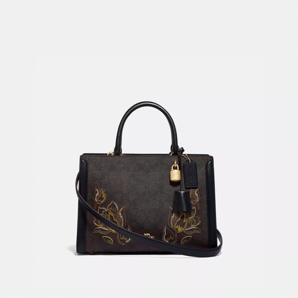 COACH® Outlet Zoe Carryall In Signature Canvas With Tulip Print