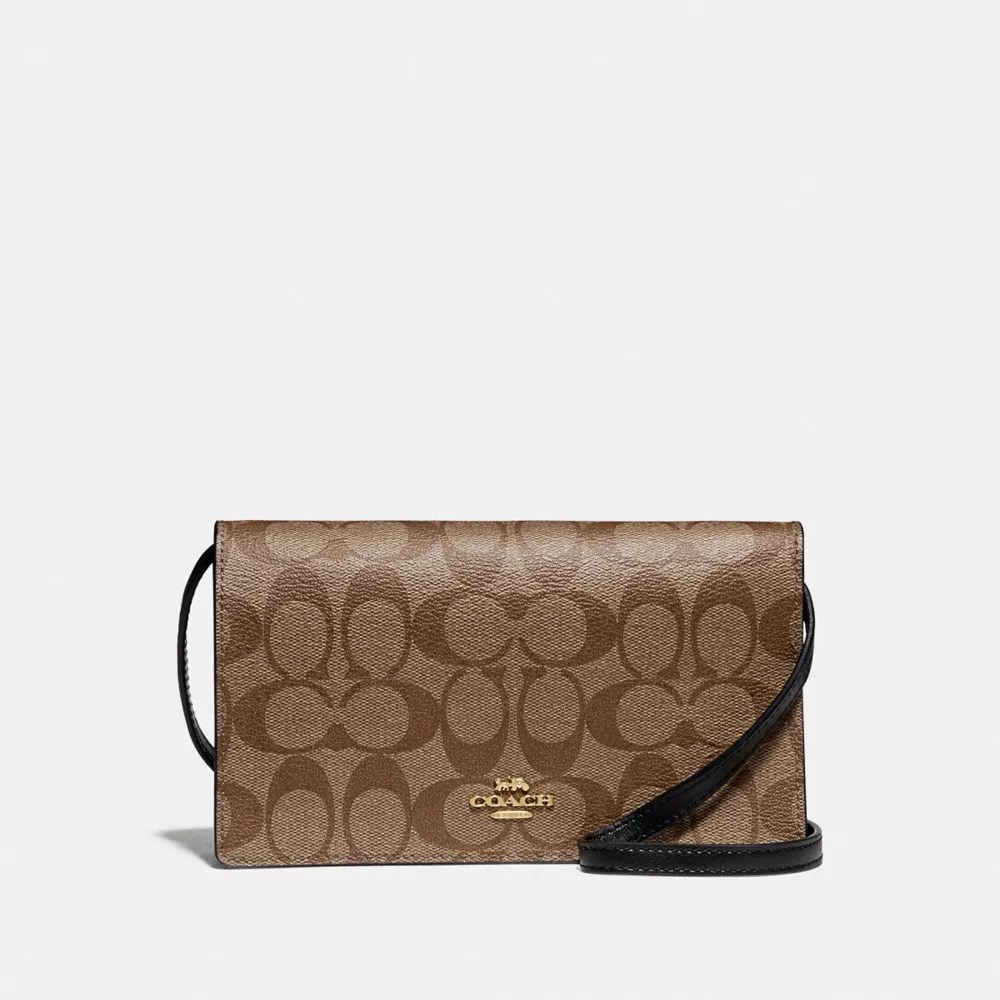 COACH® Outlet Foldover Crossbody Clutch In Signature Canvas