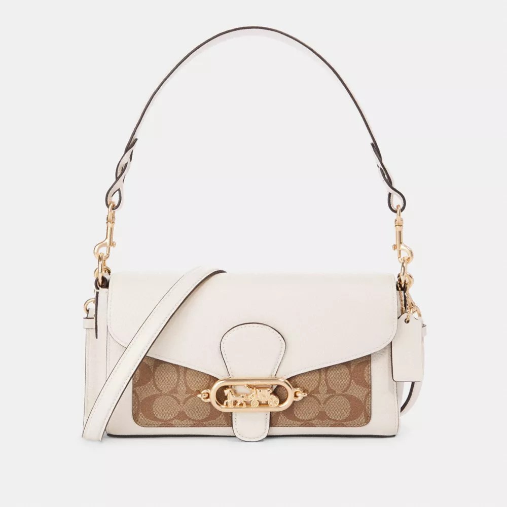 COACH® Outlet Jade Shoulder Bag With Signature Canvas Detail