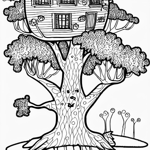 "treehouse" coloring page COLOR anything