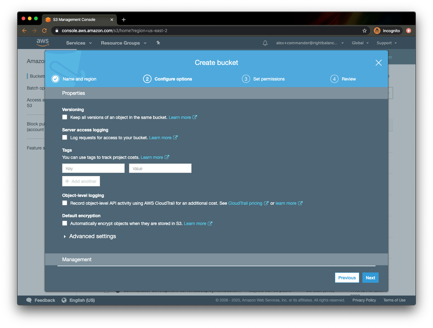 Create S3 Bucket On AWS Commandeer Docs