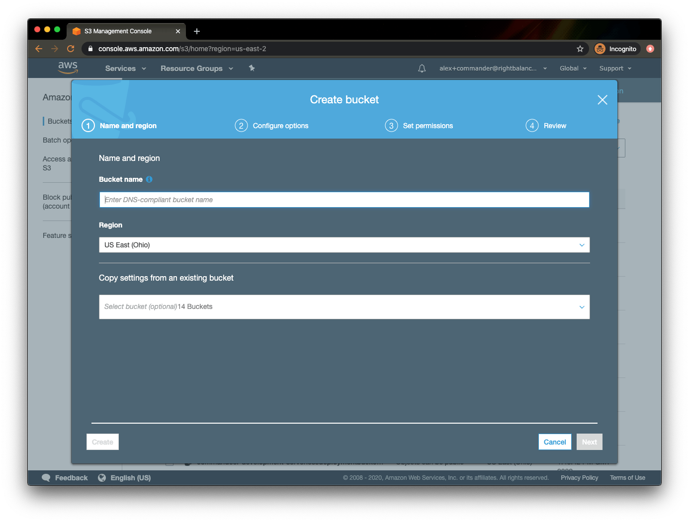 Create S3 Bucket On AWS Commandeer Docs