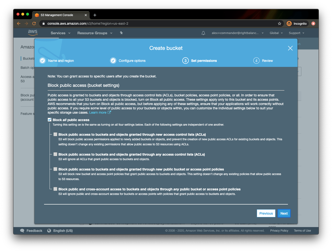 Create S3 Bucket On AWS Commandeer Docs