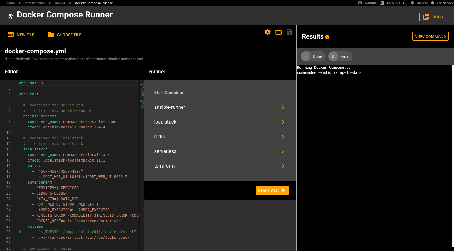 Running containers from a Docker File