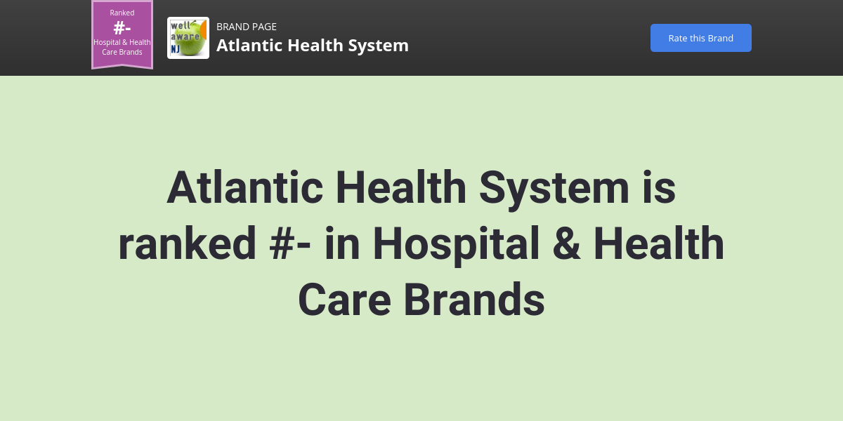 Atlantic Health System NPS & Customer Reviews Comparably