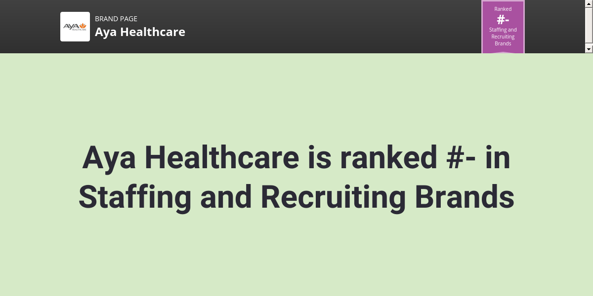 Aya Healthcare NPS & Customer Reviews Comparably