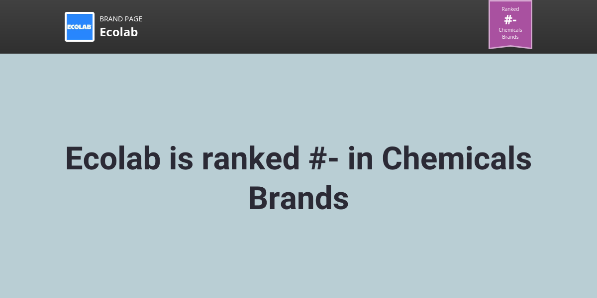 Ecolab NPS & Customer Reviews Comparably