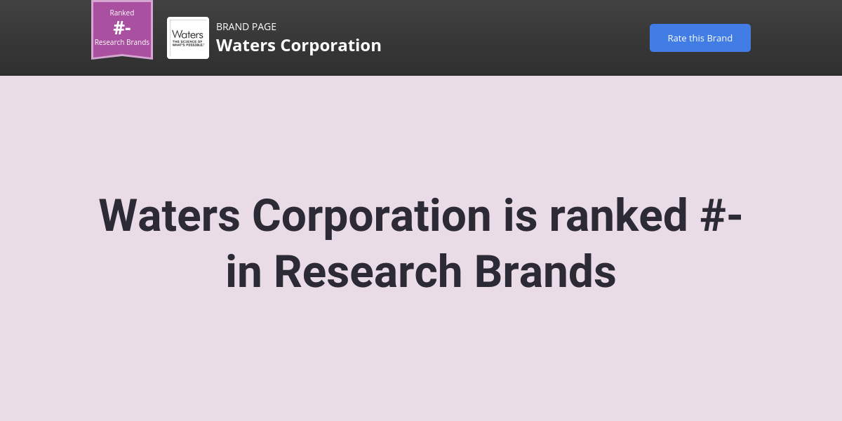 Waters Corporation NPS & Customer Reviews Comparably