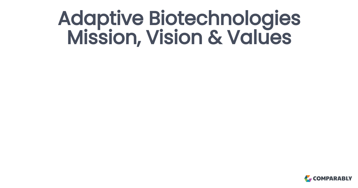 Adaptive Biotechnologies Mission, Vision & Values Comparably