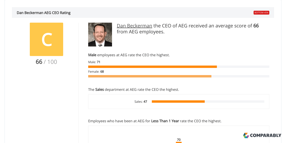 AEG CEO & Leadership Team Ratings Comparably