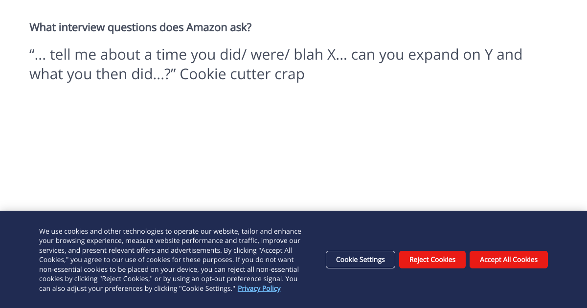 What interview questions does Amazon ask? Amazon Questions Comparably