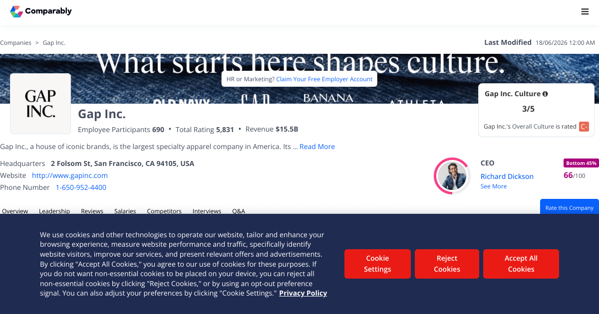 Gap Inc. Jobs Comparably