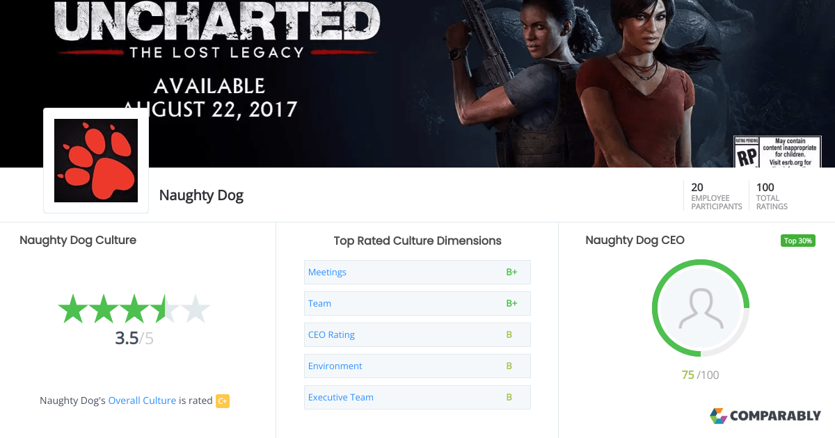 Naughty Dog Culture Comparably