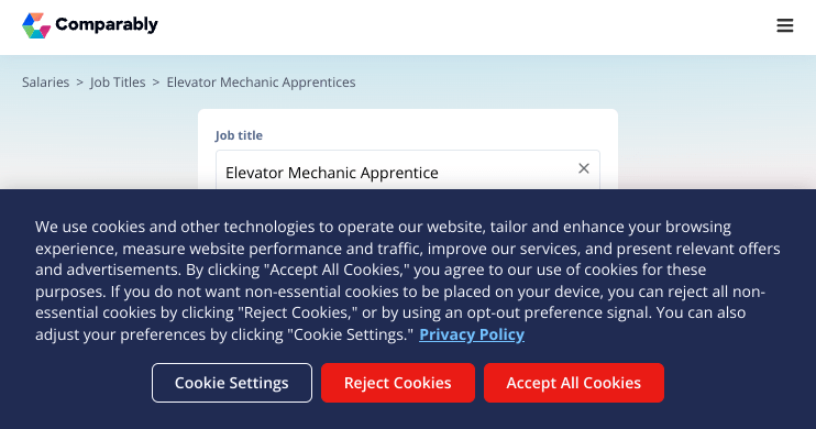 Elevator Mechanic Apprentice Salary December 2023