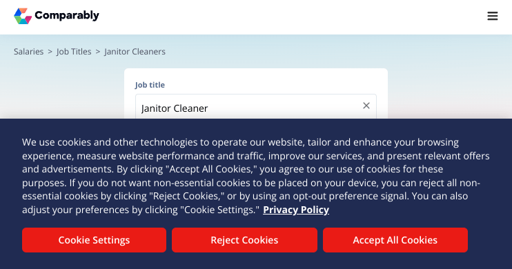 Janitor Cleaner Salary Comparably