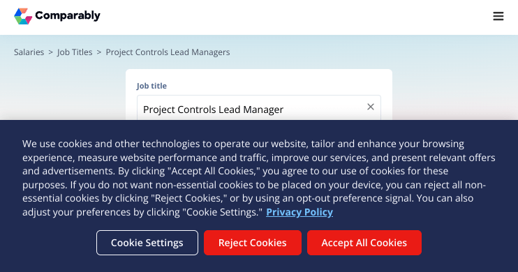 Project Controls Lead Manager Salary Comparably