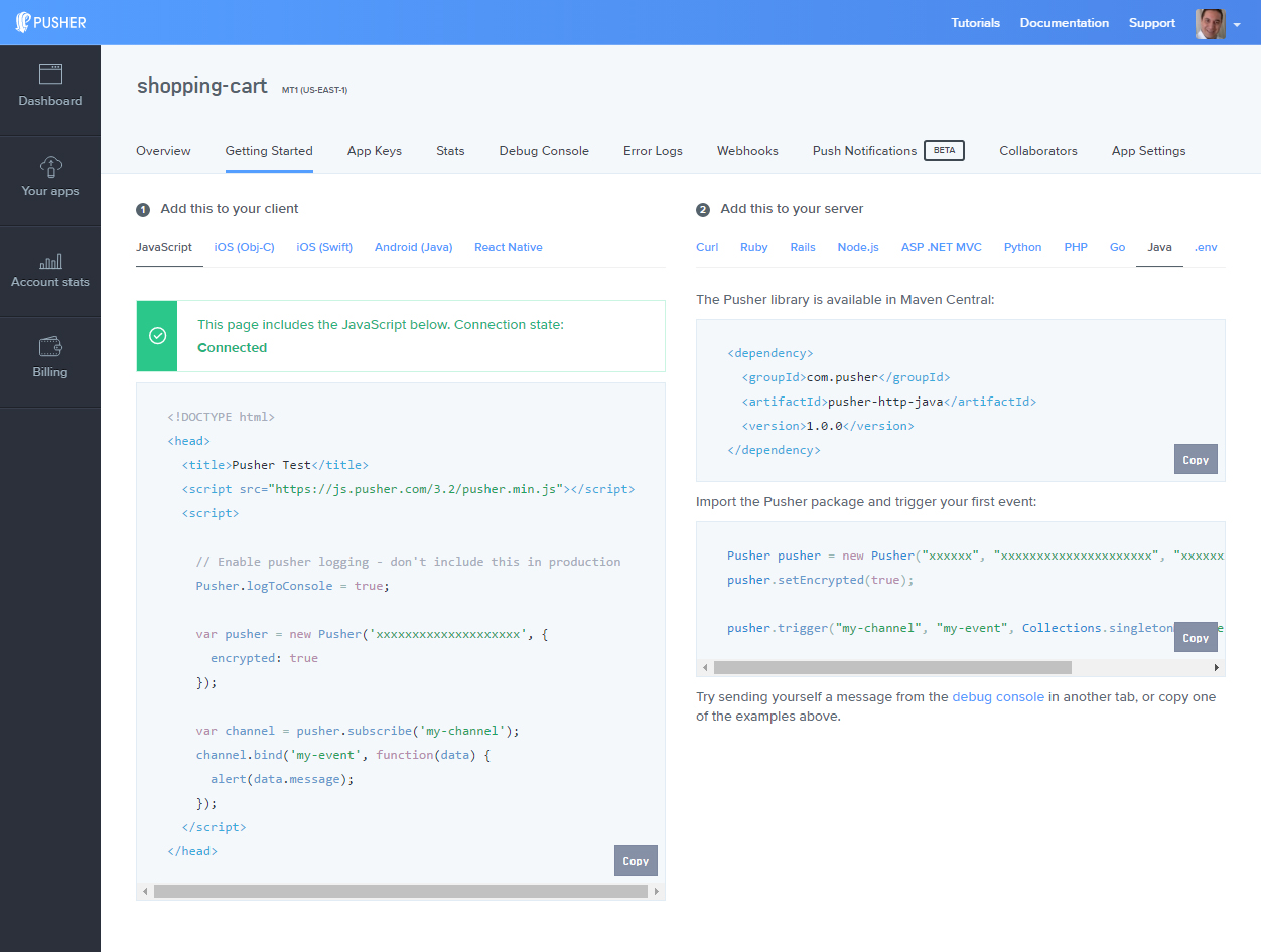 Build a realtime shopping cart with Java and React