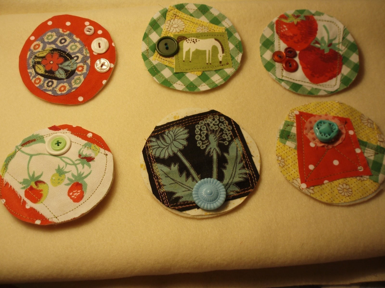 Vintage Button And Fabric Scraps Brooch · How To Make A Fabric Brooch · Sewing on Cut Out + Keep