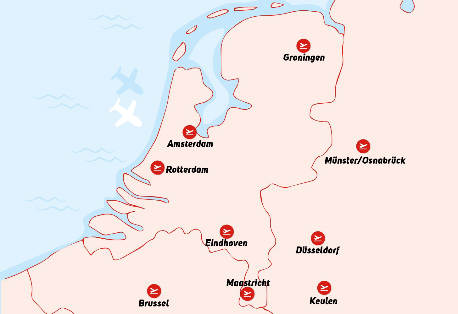 Luchthavens Nederland, België En Duitsland | Corendon