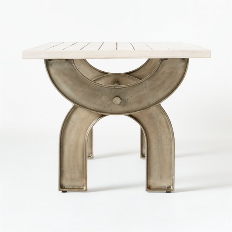 Mare Whitewashed Outdoor Patio Dining Table